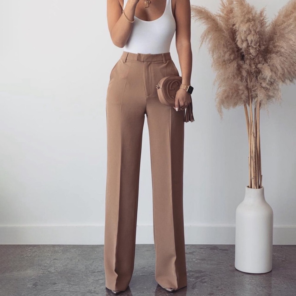 TAN LEWIN TAILORED TROUSERS - Small